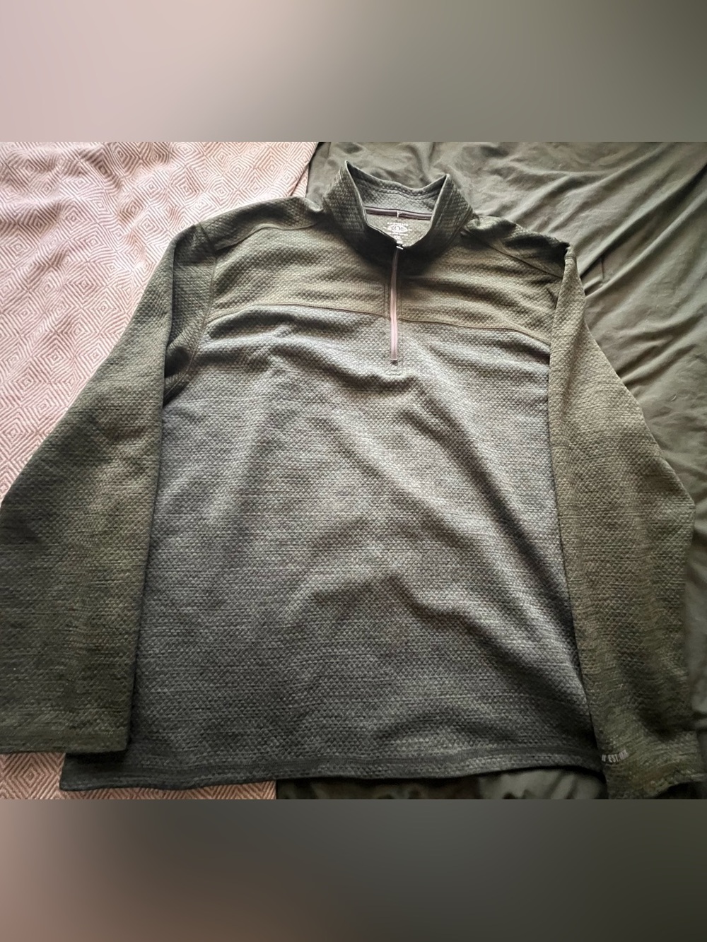 G.H. Bass & Co. Olive Green Quarter-Zip Knit Pullover